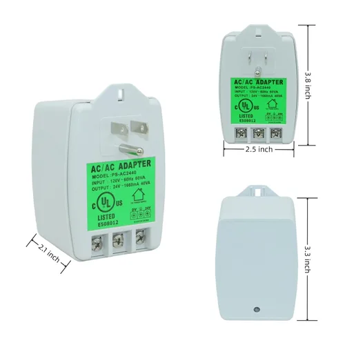 Vista 4 de Transformador de timbre enchufable de 24 VCA 40 VA compatible con todos los timbres Nest Ecobee Sensi y Honeywell Termostato con certificado UL