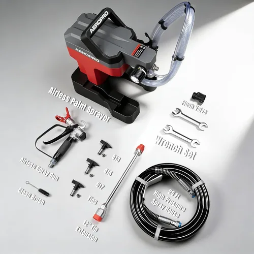 Vista 6 de AEROPRO Tools - Pulverizador de pintura sin aire para pintura de casa, alta presión de 3000 PSI, sin adelgazamiento, con juegos de puntas