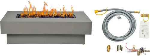 Vista 9 de Fogata de propano para exteriores de 32 pulgadas con cubierta de tanque de 20 libras, fogatas de propano de 50,000 BTU para patio exterior con tapa
