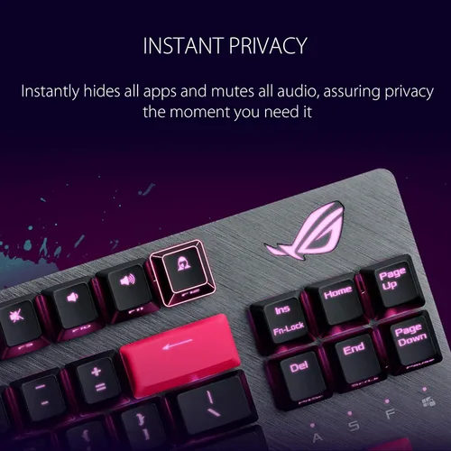Vista 3 de ASUS ROG Strix Scope TKL - Teclado mecánico para juegos, interruptores rojos Cherry MX, teclas Ctrl 2 veces más anchas para mayor precisión FPS