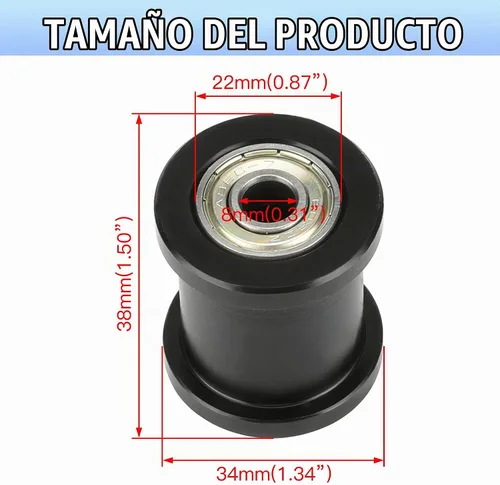Vista 6 de YOXUFA Tensor de Cadena de Mini Bicicleta con Rodillo de Reemplazo de 1-3/4" para Coleman CC100X CT100U Baja DB30 Doodlebug Motovox MBX10 MBX11