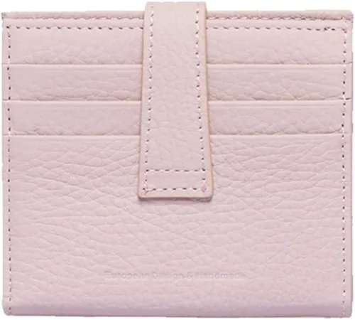 Vista 2 de Grande -3803 Cartera unisex, Rosa pálido, Cartera delgada de cuero con cierre a presión pequeño