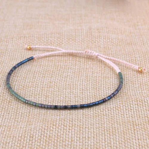 Vista 4 de Kelitch - Pulsera de cuentas de cristal de color bohemio, hecha a mano, joyas de la amistad para el verano