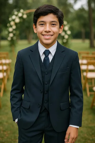 Vista 4 de Avery Hill Traje formal de 5 piezas para niños con camisa y chaleco