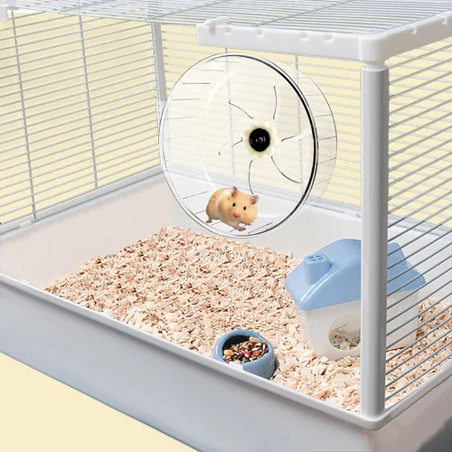 Vista 2 de Rueda de ejercicio súper silenciosa para hámster, accesorios para jaulas, accesorios de 6.3 pulgadas para correr para animales pequeños, mascotas