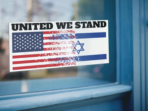 Vista 6 de United We Stand USA - Adhesivo con la bandera de Israel con adhesivo de bandera de Israel, varios tamaños