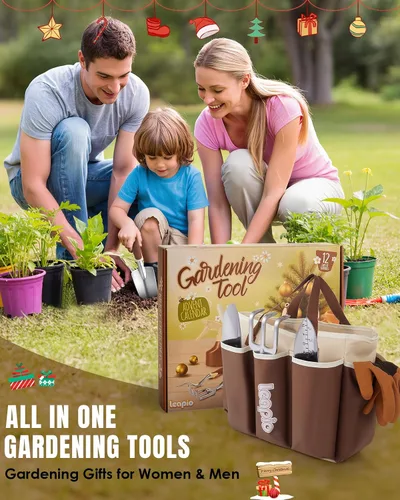 Vista 6 de Calendario de adviento navideño de jardinería para mujeres y hombres adultos 2025, juego de 12 días de regalos con herramientas de mano de jardín