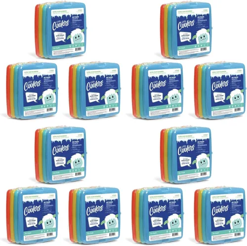Vista 15 de Cool Coolers by Fit + Fresh, 4 Pack Slim Ice Packs, Space Saving Reusable Ice Packs for Lunch Boxes or Coolers