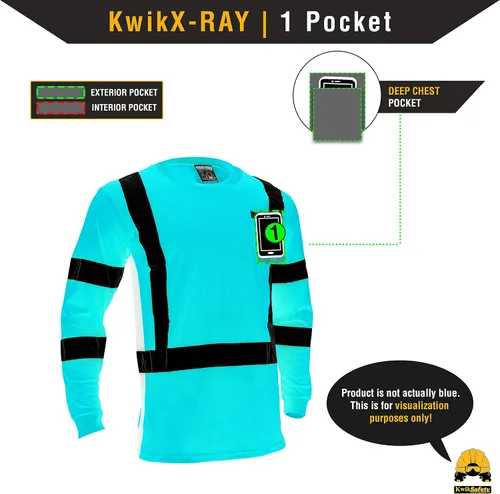 Vista 7 de KwikSafety Operator Long Sleeve Safety Shirts Class 3 ANSI OSHA Hi Vis PPE Cinta básica Amarillo