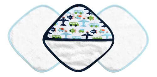 Vista 3 de JJ Cole Washcloth Summer Garden & Bath Mitt Set, rosa/verde/azul/amarillo/blanco/naranja