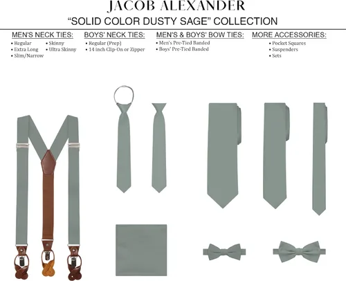 Vista 11 de Jacob Alexander Corbata regular de los hombres de color sólido