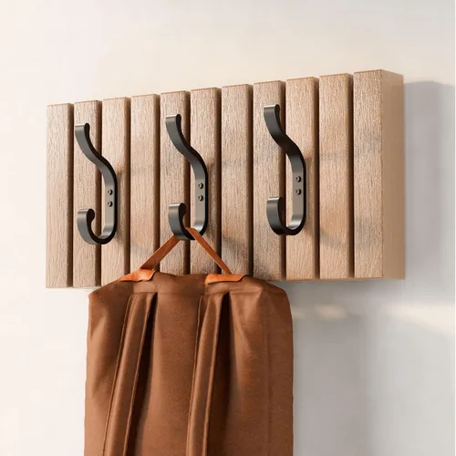 Vista 8 de bussdis Ganchos de pared para colgar abrigos, ganchos de mochila resistentes para pared, soporta hasta 30 libras, ganchos grandes para toallas, Negro