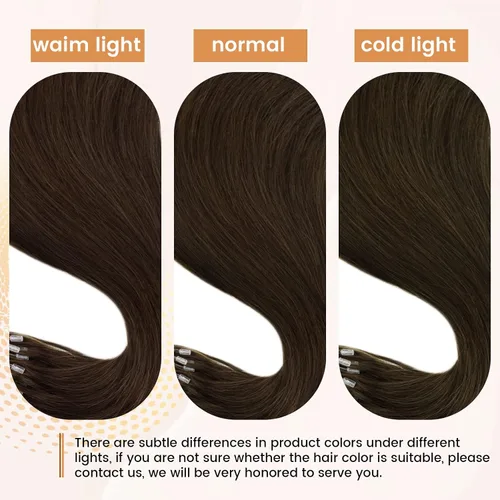 Vista 43 de RUNATURE Extensiones de cabello humano con punta en U, color marrón ceniza a rubio platino