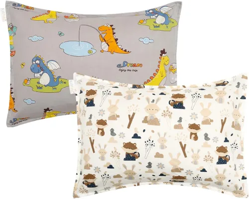 Vista 21 de ALVA BABY - Fundas de almohada de algodón para niños pequeños de 13 x 18 pulgadas o 12 x 16 pulgadas