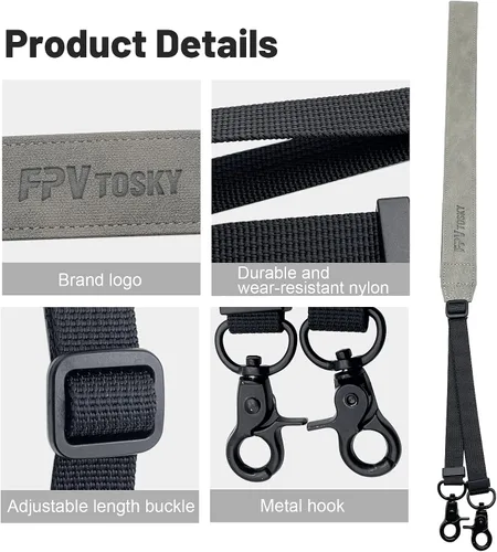 Vista 7 de FPVtosky Estuche rígido para DJI Air 3S/Air 3 Drone/Fly More Combo, impermeable Air 3S Hard Shell Estuche de transporte Accesorios+Cordón