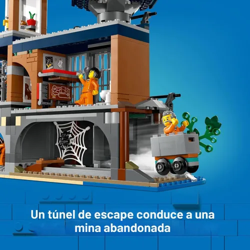 Vista 5 de Set de Construcción Lego City Isla Prisión de la Policía, Regalo de Cumpleaños para Niños y Niñas de 7 Años o Más, Juego Imaginativo, Helicóptero