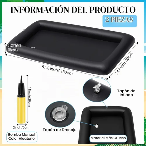 Vista 3 de Leitee - Kit de 5 barras inflables para servir con hieleras, color negro