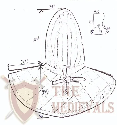 Vista 4 de Gambeson - Capucha de algodón con armadura de disfraz Coller SCA