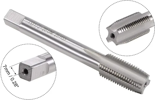 Vista 3 de uxcell 1/2 "-20 UNF Juego de dados y grifo, HSS Macho de rosca de máquina con troquel de roscado redondo, mano derecha