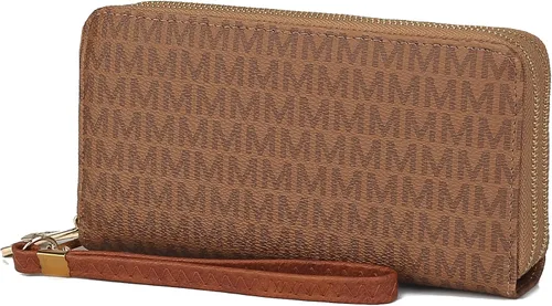 Vista 57 de MKF Collection Mia K - Cartera de pulsera para mujer, pequeña cartera de cuero vegano para tarjetas de crédito con cremallera y bolsillo