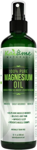 Vista 3 de Magnesio Aceite spray grande 12 oz sin diluir Incluye botella spray tamaño de viaje 100% puro y orgánico obtenido de la antigua Zechstein