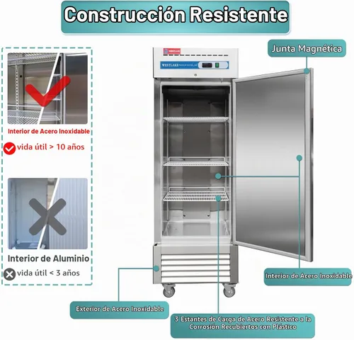 Vista 5 de WESTLAKE 27" W Refrigerador Comercial Reach-In, vertical, 1 Puerta Sólida