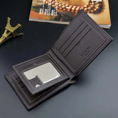 Vista 3 de SHERCHPRY 2 unids titular multi pequeño con cremallera Billfold multifuncional moda bolsillo hombre cartera cuero monedero, Imagen 1x2pcs, Moda