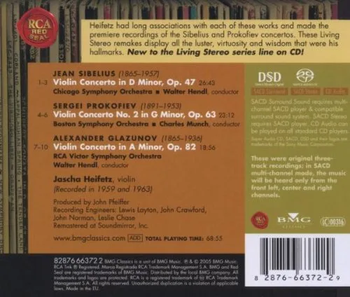 Vista 2 de Sibelius, Prokofiev, Glazunov Violin Concertos