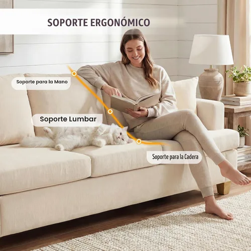 Vista 4 de Apicizon Cloud Couches Juegos de Muebles para Sala de Estar, Juego de Sofá Loveseat de 2 Plazas y Sofá de 3 Plazas para Dormitorio, Cómodo Sofá Cama