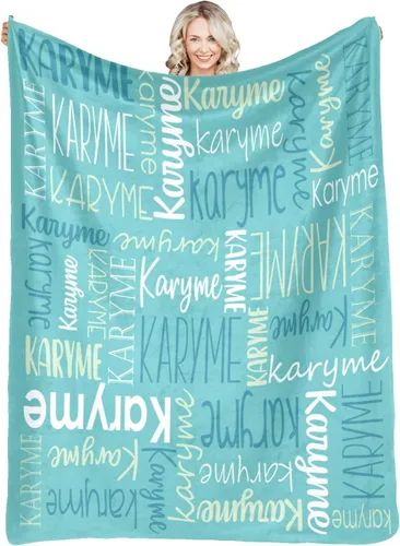 Vista 13 de Mantas personalizadas con nombres, regalos para bebés, niñas y niños, manta personalizada de vellón suave y sherpa con nombre para niños y adultos
