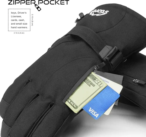 Vista 3 de Guantes impermeables para esquínieve de invierno cálidos 3M Thinsulate Snowboard Snowmobile Guantes para clima frío