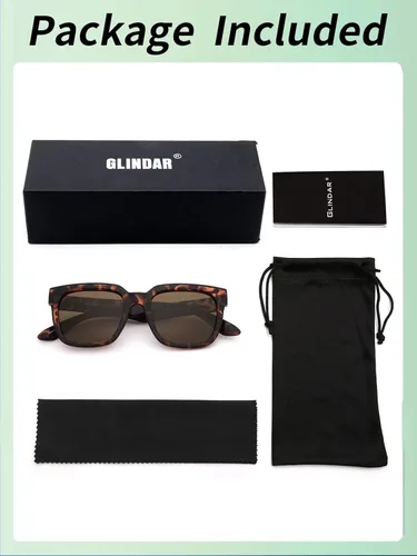 Vista 7 de GLINDAR Gafas de sol polarizadas cuadradas retro para mujeres y hombres UV400