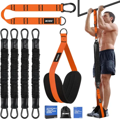 Vista 9 de Pull Up Assistance Bands 260lbs, Heavy Pull Up Bands Resistance Bands for Pull Ups Working Out with Feet Rest, Pull Up Bar Bands Assistance Bands