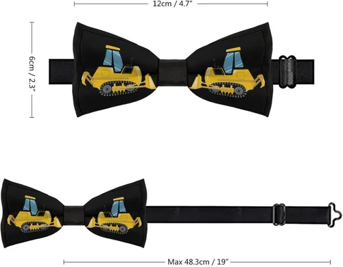 Vista 2 de Dozer Bulldozer Grader - Corbata para hombre, diseño de corbatín ajustable previamente atada para regalo
