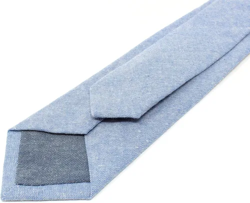 Vista 72 de Corbata delgada de algodón cambray para hombre, estilo desgastado texturizado - 2 1/2 pulgadas de ancho