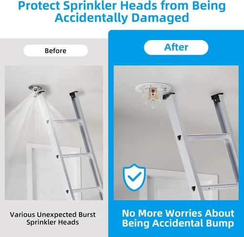 Vista 5 de Protector de jaula para aspersor contra incendios de 1/2" (Paquete de 12, Blanco, Acero, Montaje en pared)