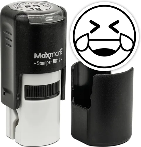 Vista 62 de MaxMark Sello de Emoji Autoentintado Redondo - Enojada - Tinta Negra