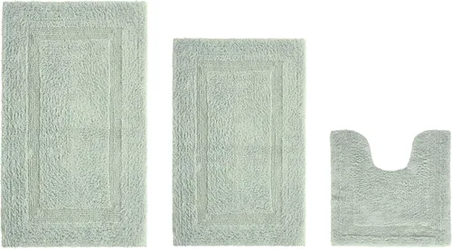 Vista 548 de Better Trends - Juego de 2 alfombras de baño 100% algodón, extra suaves, con borlas, de 17" x 24", alfombra de baño superabsorbente y reversible