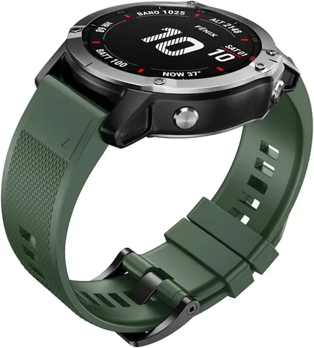 Vista 3 de ANCOOL Correa de reloj para Fenix 7X/Fenix 6X/Fenix 5X/Fenix 8 de 1.96 pulgadas, bandas de ajuste rápido de 1.024 in, compatibles con reloj Verde