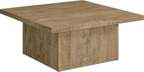 Vista 9 de Coaster Home Furnishings - Devar - Madera - Mesa de centro cuadrada con base de plinto, diseño geométrico y estilo contemporáneo - Sala de estar