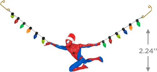 Vista 5 de Adorno de Navidad Colgante de Recuerdo de Hallmark 2024, Marvel Spider-Man Vacaciones en Plena Marcha, Regalos para los Fans de Marvel