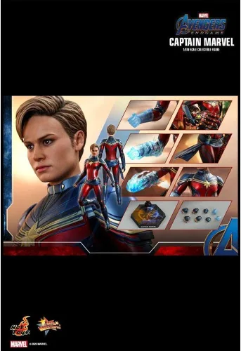 Vista 5 de Hot Toys Marvel Comics Avengers Endgame Captain Marvel Figura coleccionable a escala 1/6