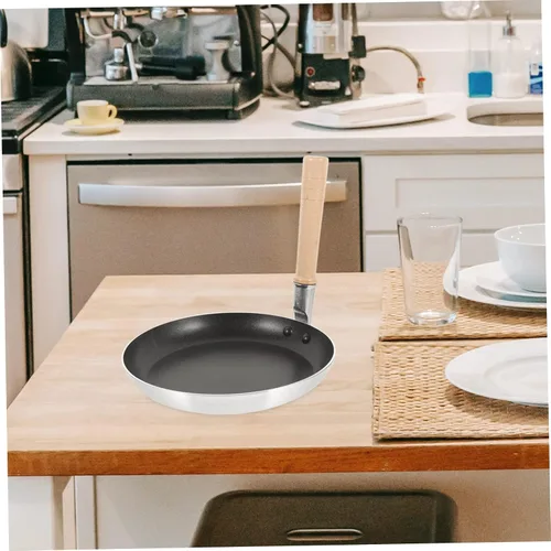 Vista 8 de Sartén de huevo antiadherente japonés Oyakodon Mini sartén para tortilla, sartén pequeña para huevos, práctica sartén de metal, mango de aislamiento