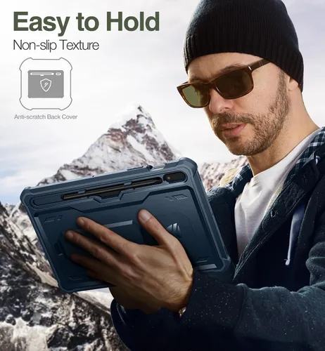 Vista 4 de Dexnor Funda para Galaxy Tab S8/S7 de 11 pulgadas, Protector de Pantalla Integrado y Soporte - Porta S Pen, Cubierta Protectora de Cuerpo Completo