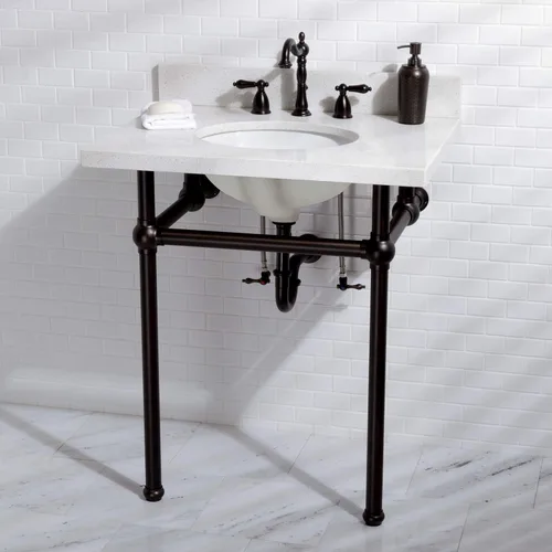 Vista 5 de Kingston Brass KB1975AL Heritage - Grifo de lavabo generalizado con mango de palanca de metal, bronce aceitado, centro ajustable de 8 pulgadas