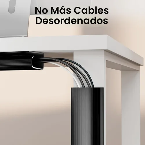 Vista 6 de EVEO Kit de gestión de cables debajo del escritorio (6 unidades) - Ocultador de cables para gestión de cables debajo del escritorio, ocultador