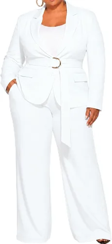 Vista 13 de Conjunto de 2 piezas para mujer, talla grande, para negocios, casual, para Azul marino