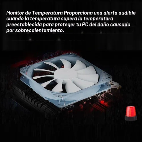 Vista 7 de Controlador de ventilador con monitor de temperatura, control automático de velocidad, LCD, panel frontal táctil de 5,25" de 5 canales