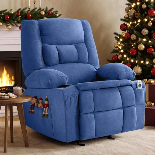Vista 11 de Rocker - Silla reclinable con masaje y calor, silla reclinable para adultos Beige