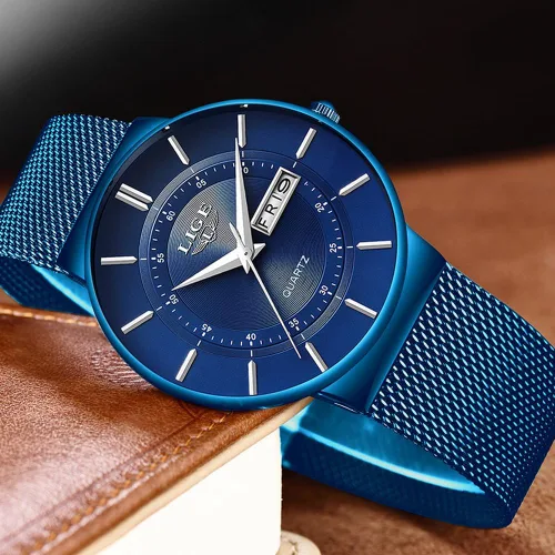 Vista 5 de Weicam Reloj mecánico de esqueleto casual para hombre, correa de malla numérica romana, reloj de pulsera
